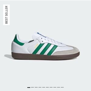 Adidas Samba OG sneakers white/green stripe never worn M 5 Woman’s 6